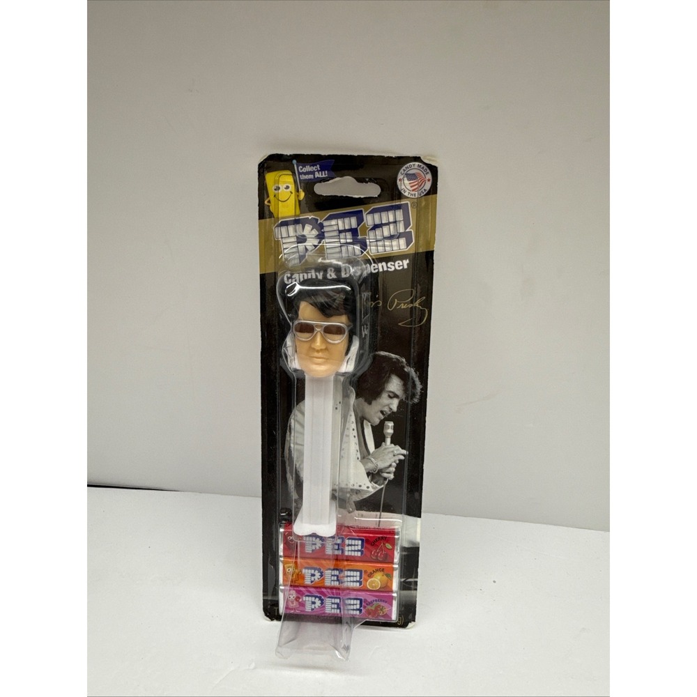 Elvis Presley PEZ Candy Dispenser 1970s Sunglasses White Base New in Package